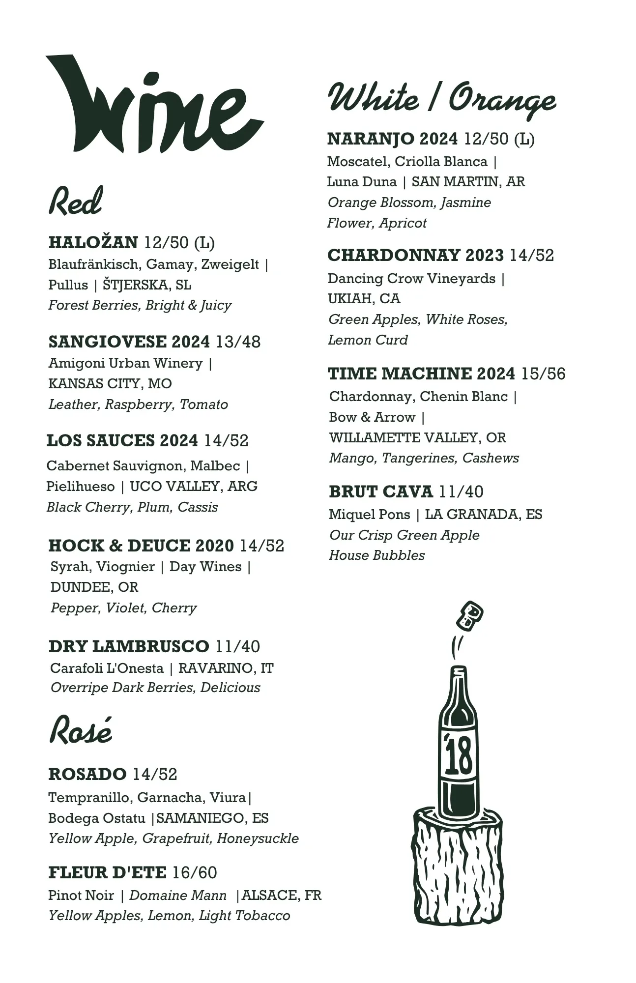 The Campground menu page 2 — featuring appetizer selections and culinary highlights