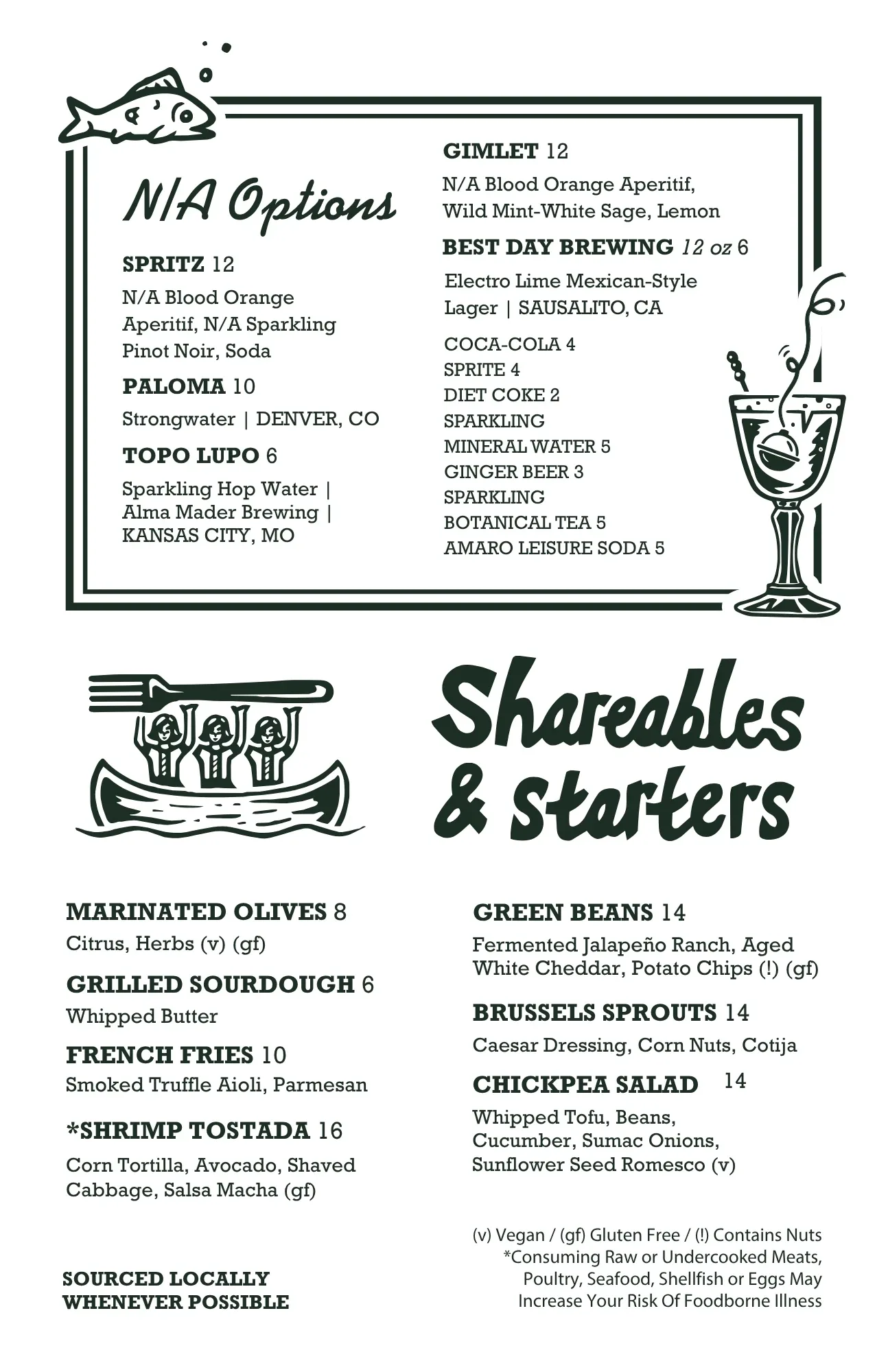 Campground menu design